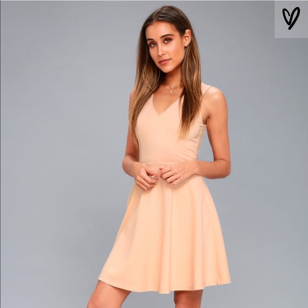 Lulus Peach Skater Dress